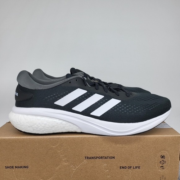 New Adidas Supernova 2 Black Men\'s Running Shoes Size 13